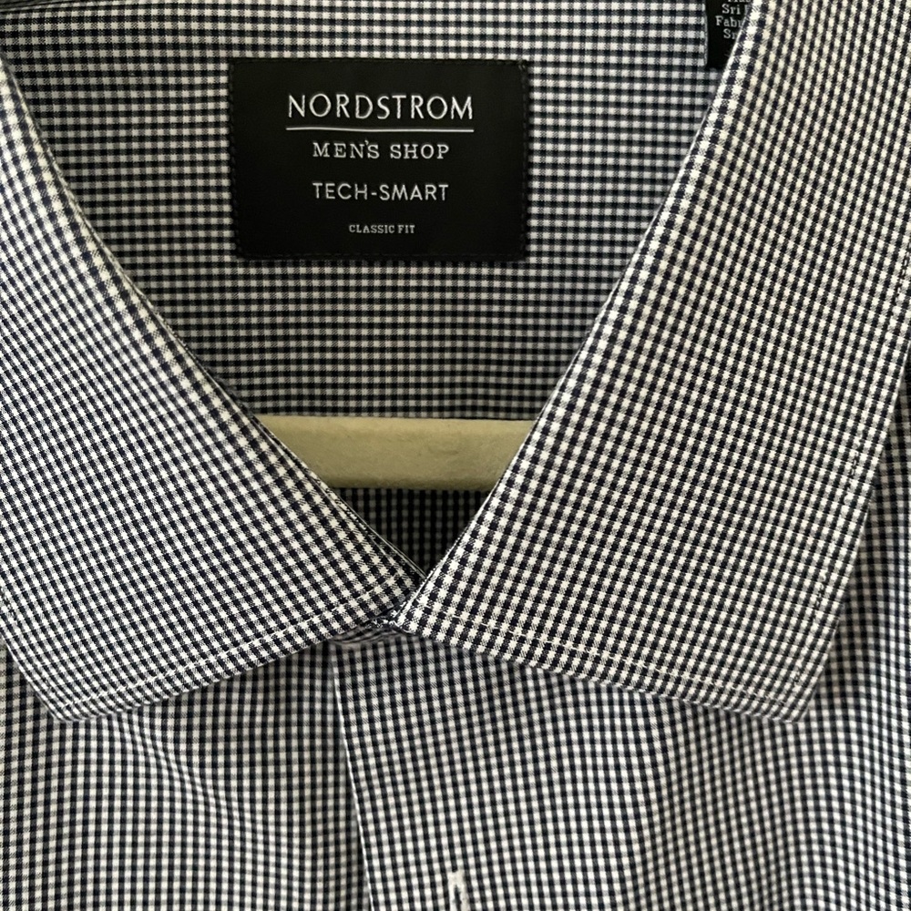 Nordstrom Men's Black and White Checkered Dress Shirt - Picture 2 of 10
